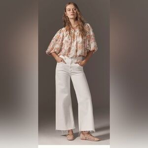 PAIGE White Anessa wide leg jeans